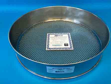 18″ dia. Test Sieve – US Std. #6 as per ASTM E11 w/ Certificate Of Compliance. Pure Tin Soldered construction.